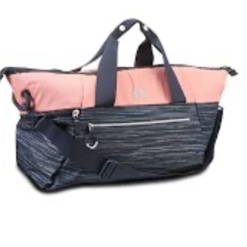 adidas Pink & Heather Grey Travel Duffle Bag Shoe Compartment & Multiple Pockets